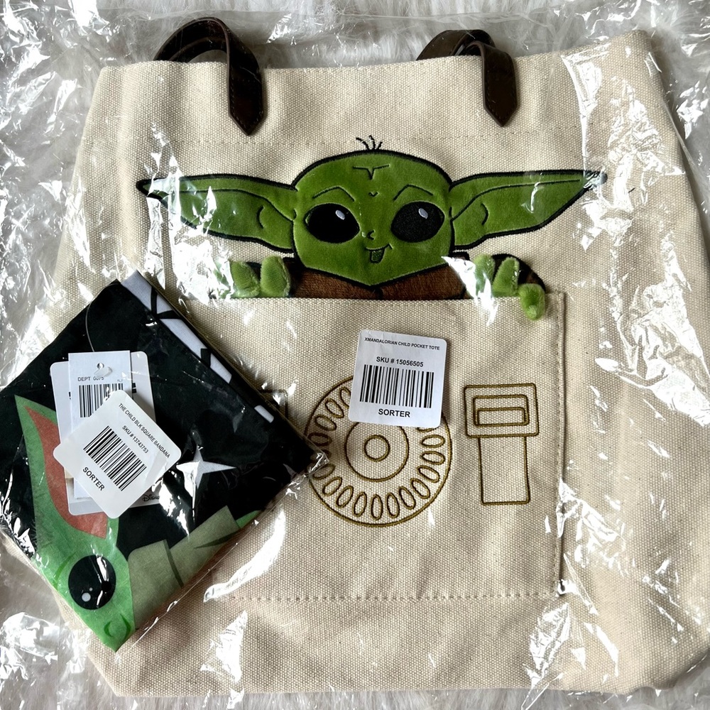 Loungefly Grogu Baby Yoda tote with scarf